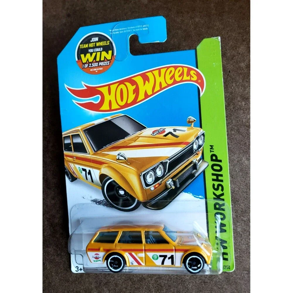 2015 Hot Wheels '71 DATSUN BLUEBIRD 510 WAGON 202 Pearl Yellow HW WORKSHOP OH5SP